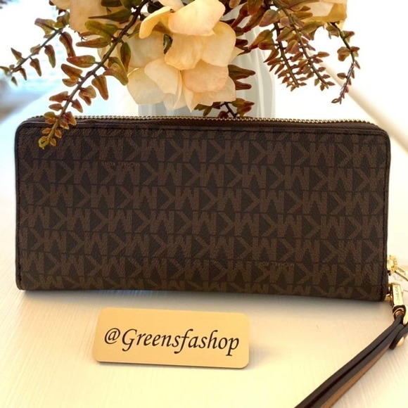 Michael kors large continental wallet in brown signature NEW - Picture 2 of 4